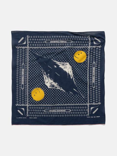Kapital Fastcolor Selvedge Bandanna (Mirrored Fuji PROFILE RAINBOWY) Navy