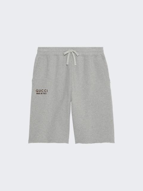 GUCCI Brushed Fleece Shorts Grey