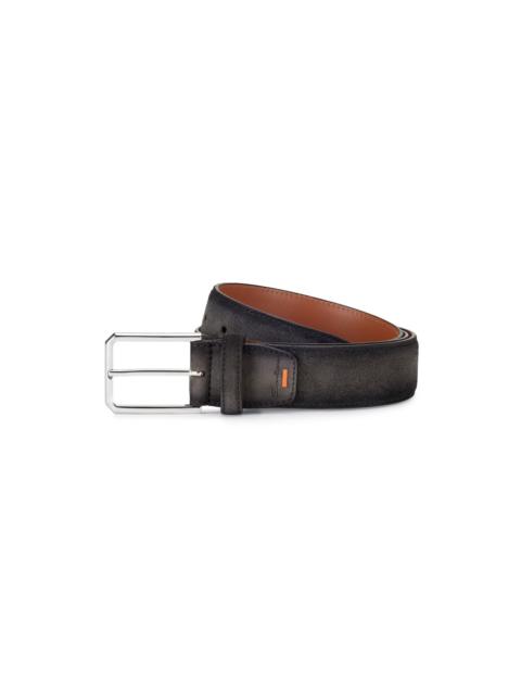 Santoni Grey suede adjustable belt