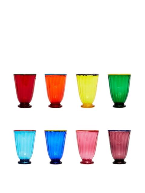 La DoubleJ Rainbow Glasses Set Of 8 - Mix