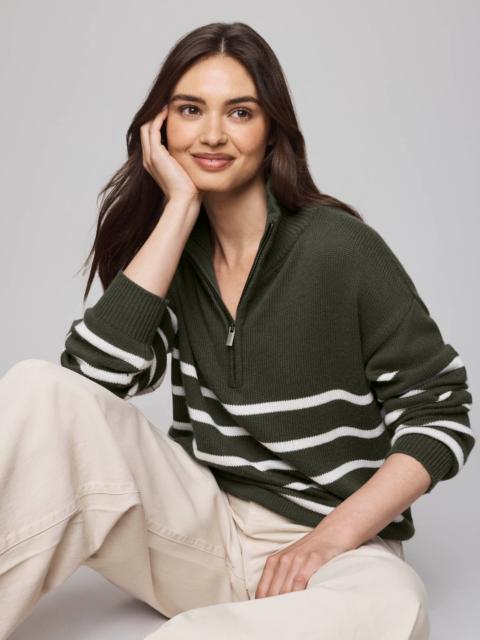 Splendid Georgie Stripe Quarter Zip Sweater