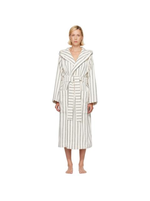 TEKLA Off-White & Green Terry Hooded Bathrobe