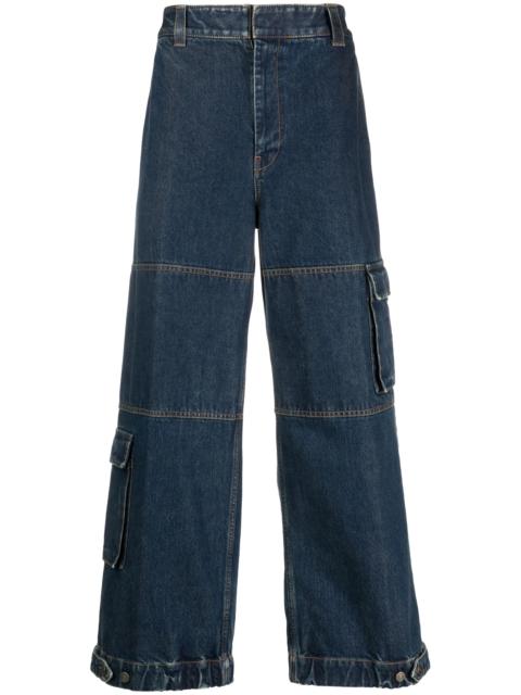Logo-patch Cotton Wide-leg Jeans
