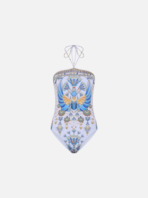 CAMILLA BANDEAU ONE PIECE WITH HALTER TIE