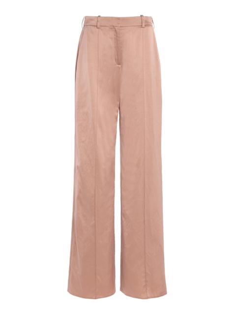 Balmain Satin Straight-Leg Pants pink