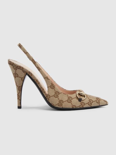 GUCCI Women's GG canvas slingback pump