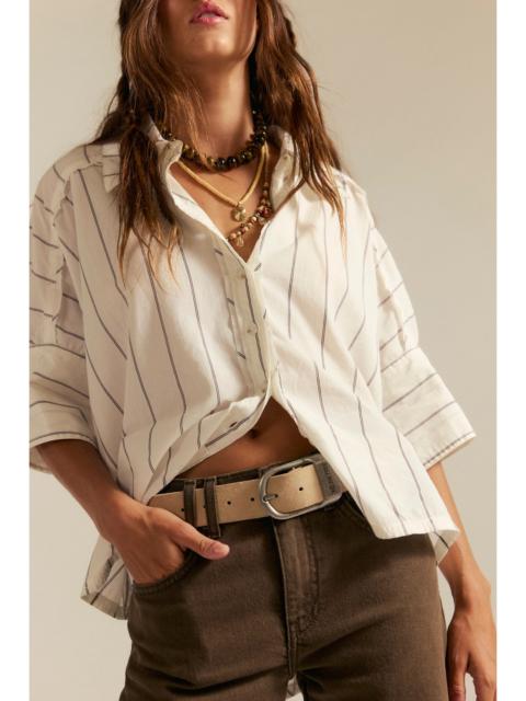 FREE PEOPLE We The Free Seaside Cotton Stripe Shirt