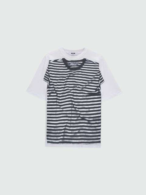 MSGM Jersey T-shirt with striped print.