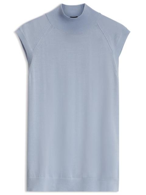 BOSS SLEEVELESS MOCK-NECK SWEATER IN MERINO WOOL