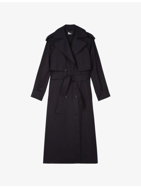 The Kooples Tie-Waist Woven Trench Coat