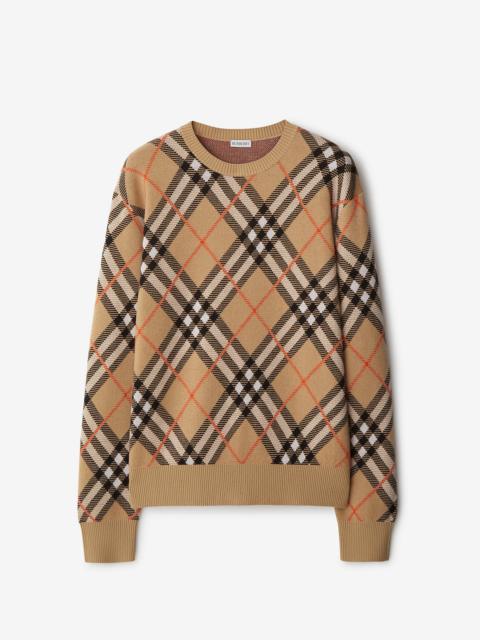 Check Wool Blend Sweater