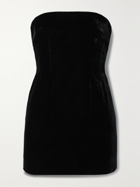 WARDROBE.NYC Strapless Velvet Mini Dress
