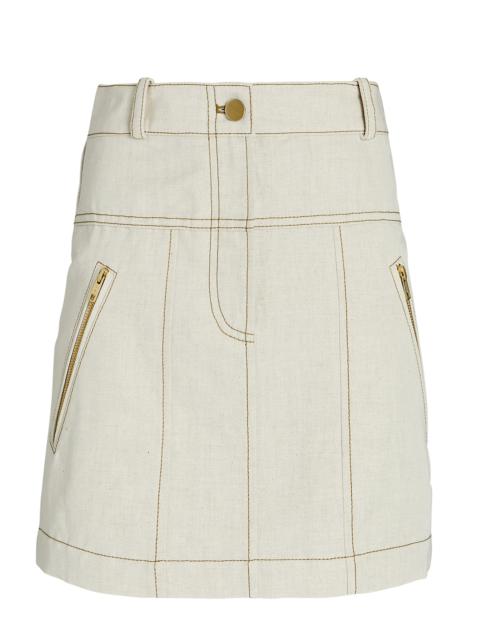 3.1 Phillip Lim Linen Denim Mini Skirt