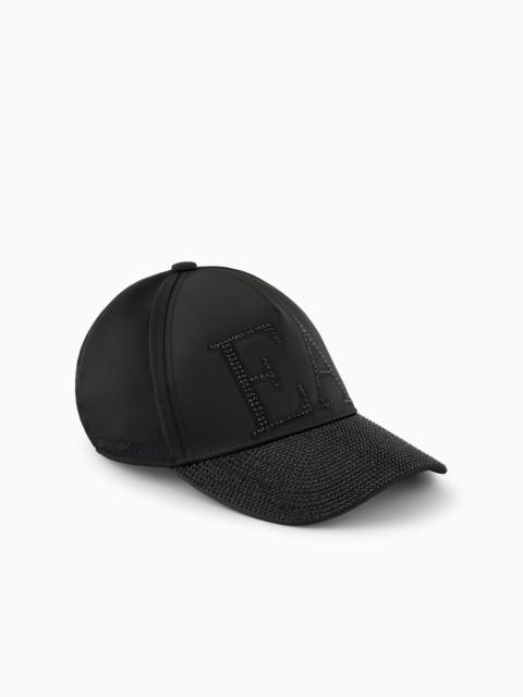 EMPORIO ARMANI Nylon baseball cap with rhinestone logo