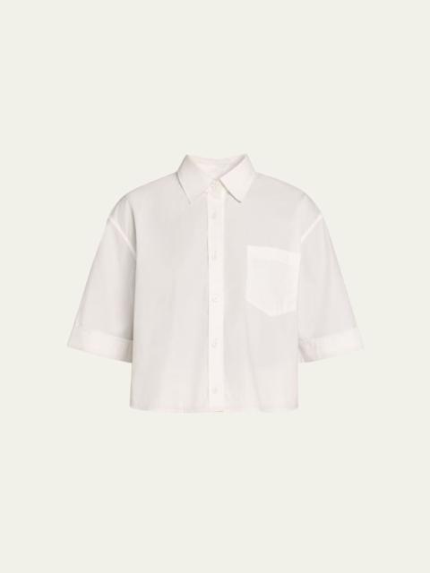 MARIA McMANUS Cropped Oversized Button-Front Shirt