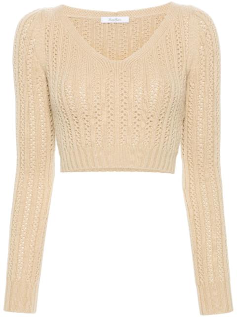 Max Mara Cropped Open-knit Jumper