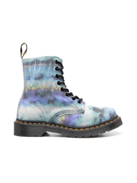 Dr. Martens 1460 Pascal Leather Lace Up Boot Blue Summer Tie Dye (Women's)