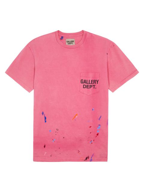 Paint-splattered logo cotton T-shirt