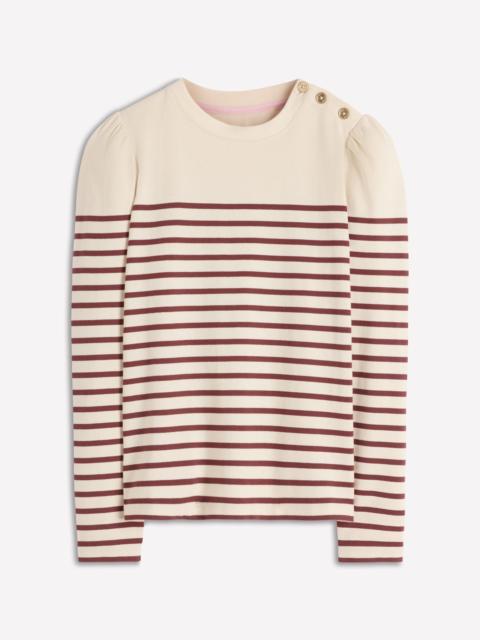 BODEN Button Shoulder Mariner-Ivory & Hot Chocolate Stripe