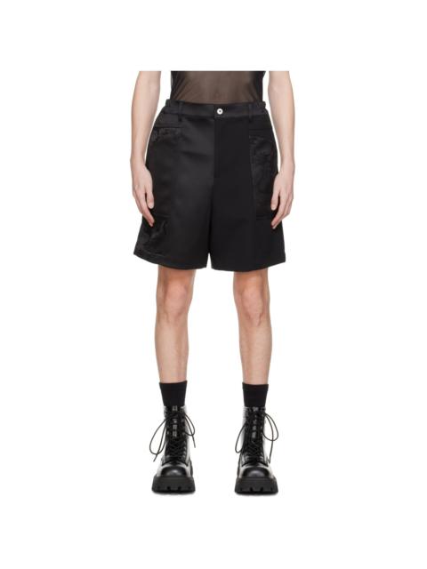 FENG CHEN WANG Black Jacquard Shorts