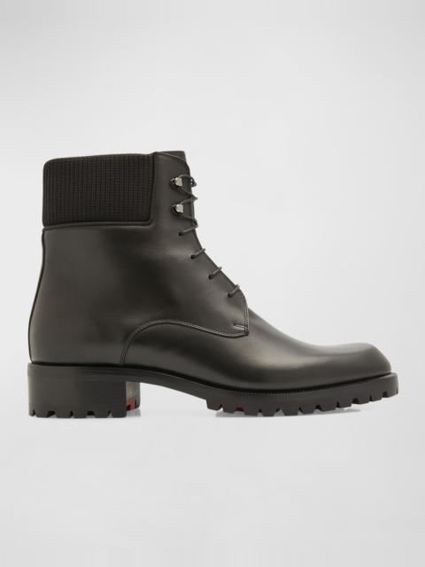 Christian Louboutin Men's Trapman Red Sole Leather Combat Boots