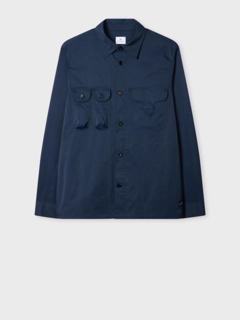 Paul Smith Navy Cotton-Blend Patch-Pocket Overshirt