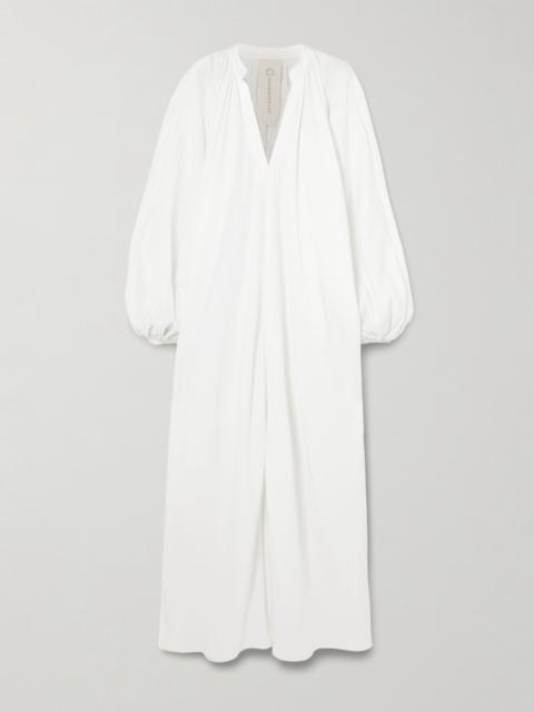 MARRAKSHI LIFE Touareg Oversized Gathered Cotton-blend Piqué Maxi Dress