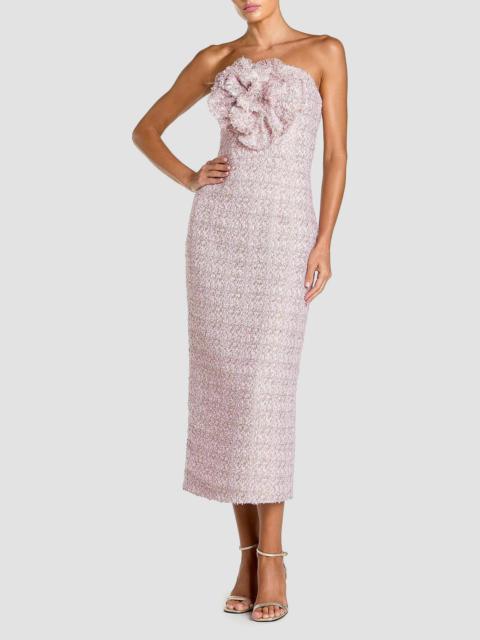 MAC DUGGAL Women's Bouclé Strapless Midi-Dress - Lilac