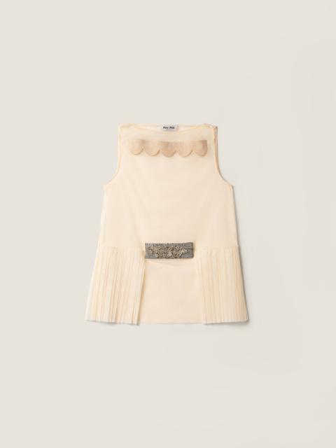 Miu Miu Embellished tulle top