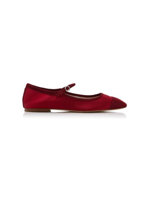 Aeyde Uma Satin Mary-Jane Flats red