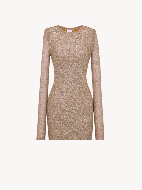 SAINT LAURENT SEQUIN MINI DRESS IN KNIT