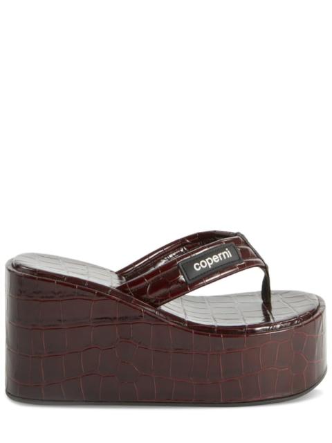 COPERNI 100mm Croc embossed wedge sandals