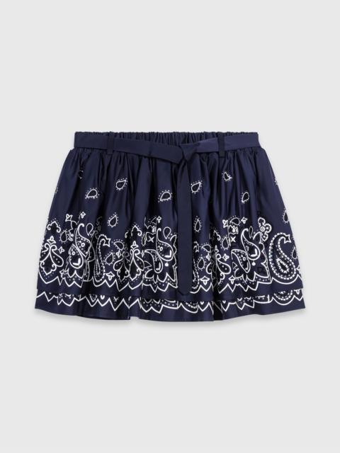 maje Short embroidered ruffled skirt