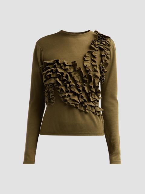 ULLA JOHNSON Women's Polina Jersey Long-Sleeve Top - Loden