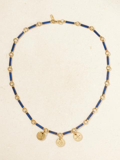 FOUNDRAE Karma, Wholeness And Dream 18-karat Gold Lapis Lazuli Necklace