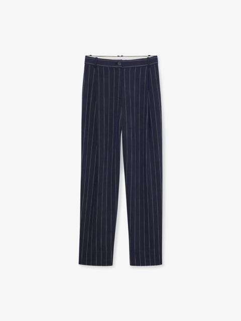 M.M.LaFleur Fitz Pleated Trouser - Woven Pinstripe