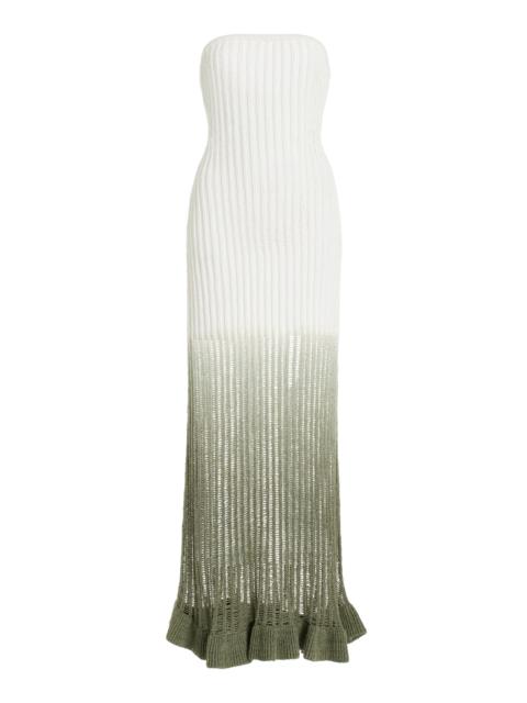 SIGNIFICANT OTHER Exclusive Amaya Ribbed-Knit Cotton-Blend Maxi Dress ivory
