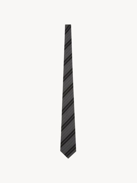 SAINT LAURENT WIDE STRIPED TIE IN SILK JACQUARD