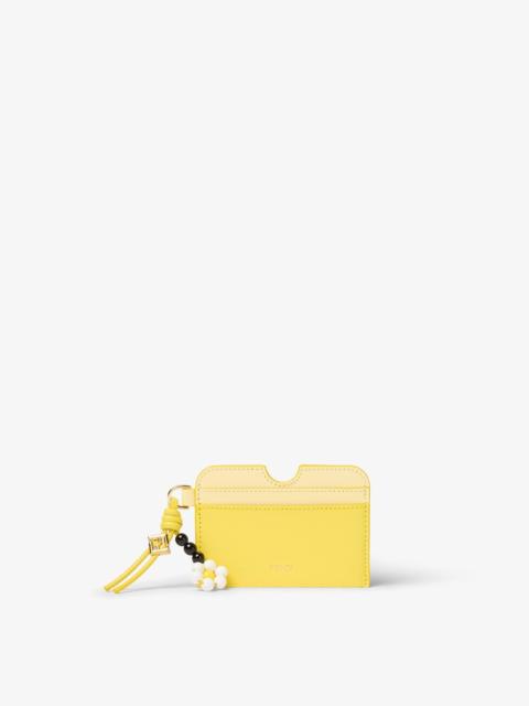 FENDI FF Diamonds Card Case Broom yellow leather card case
