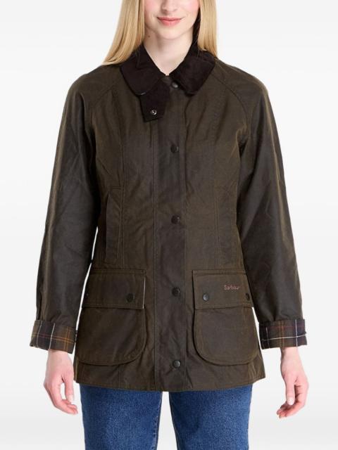 Barbour waxed-cotton corduroy-collar jacket