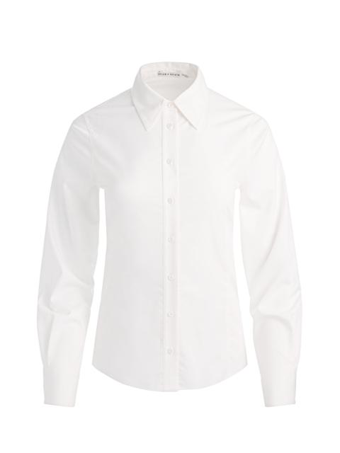 Alice + Olivia AMELIA BUTTON DOWN WITH LACE UP BACK