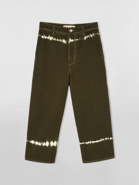 Marni TIE-DYE BULL DENIM MASCULINE TROUSERS