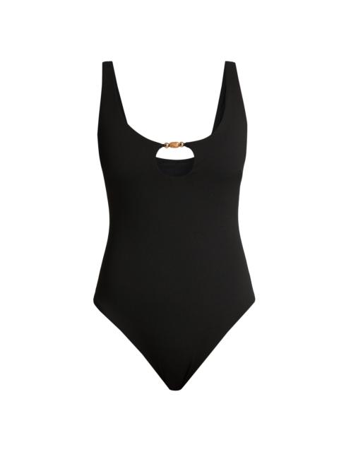 MILLY Women's Beaded One-Piece Swimsuit - Black