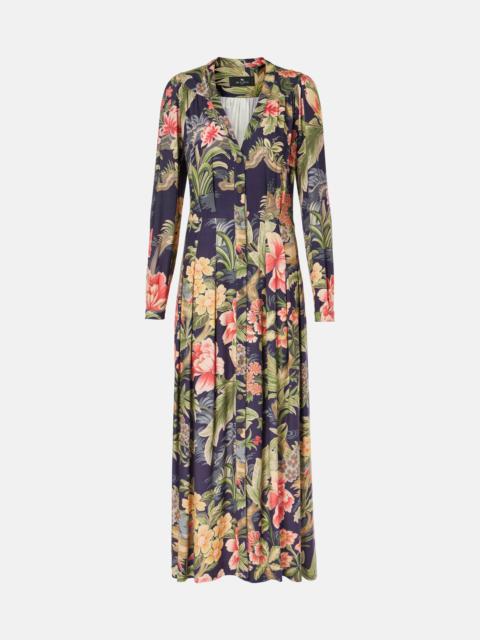 Etro Jersey and fil coupé jacquard maxi dress