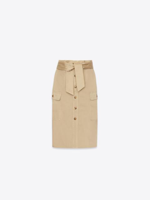 SAINT LAURENT saharienne skirt in cotton