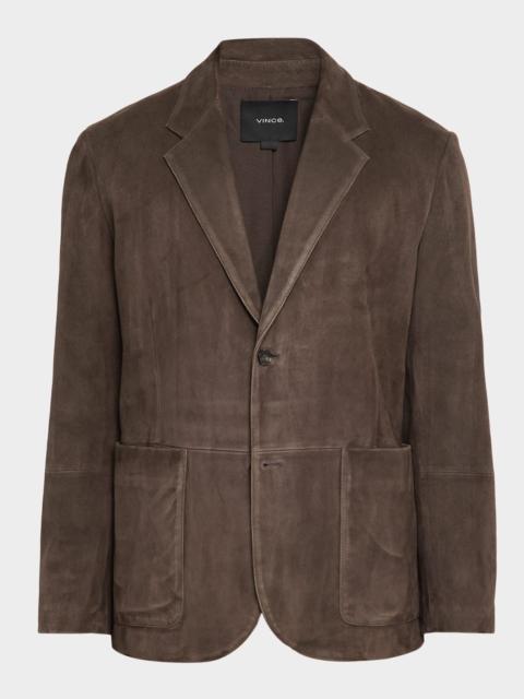 Vince Men's Suede Notch Lapel Two-Button Blazer