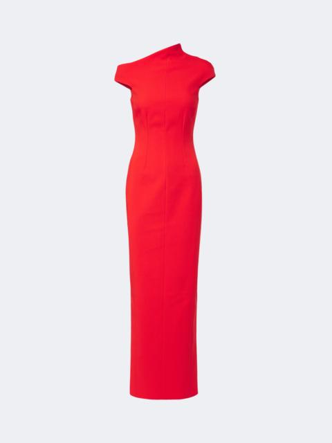SOLACE LONDON Arion asymmetric crêpe cocktail dress