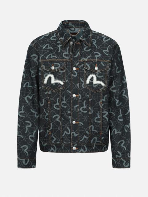 ALLOVER SEAGULL AND KAMON JACQUARD RELAX FIT DENIM JACKET