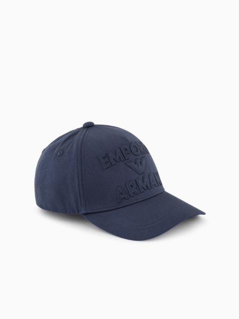 BASEBALL CAP WITH EMBOSSED LOGO EMBROIDERY
