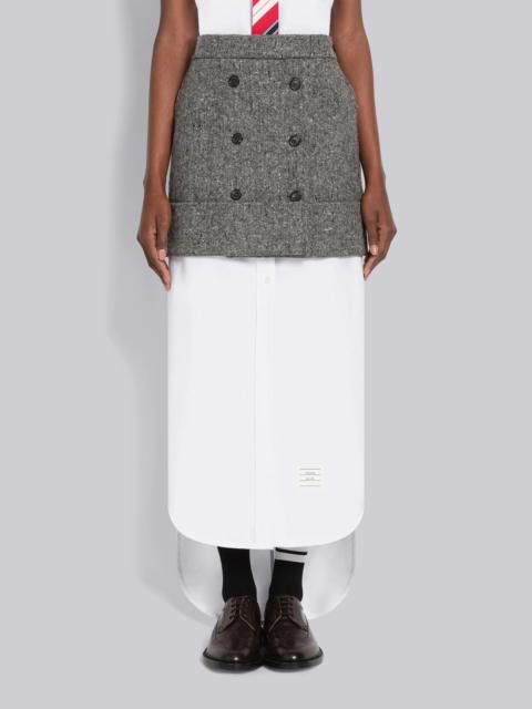 Thom Browne Donegal Wool Double Breasted Sack Mini Skirt